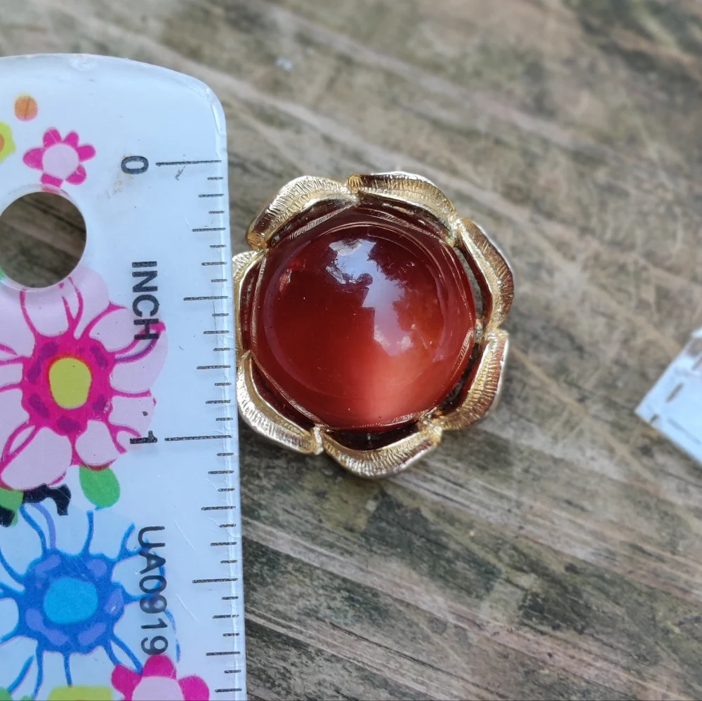 Vintage red moonglow lucite earrings